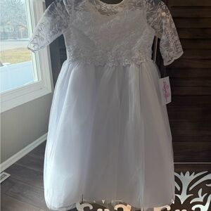 Elegant White Lace Kids Dress